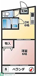 西武国分寺線 小川駅 徒歩17分の賃貸一戸建て 2階1DKの間取り
