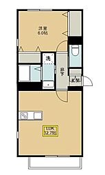 プレジール 203 2階1LDKの間取り