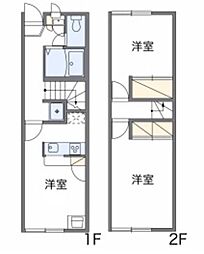 レオパレスグレシア 1階2DKの間取り