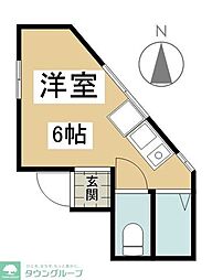 JR中央線 日野駅 徒歩7分の賃貸アパート 2階1Kの間取り