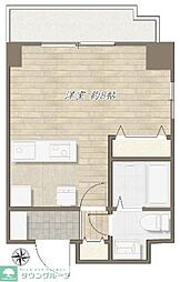 西武新宿線 久米川駅 徒歩2分の賃貸マンション 8階ワンルームの間取り