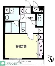 第七森田ビル 3階1Kの間取り