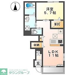 ExcelVillaA 1LDKの間取図画像