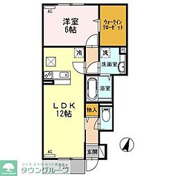 リュミエール 2LDKの間取図画像