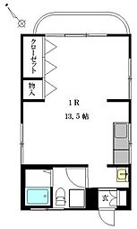 第1角柳マンション ワンルームの間取図画像
