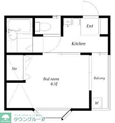 メゾンドキュール 1Kの間取図画像