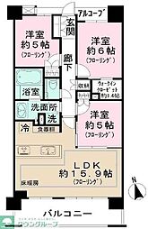 ローレルコート国立 3LDKの間取図画像
