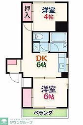 明和マンション 2DKの間取図画像