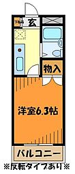 グラドゥアーレ 1Kの間取図画像