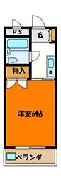 リバーサイド国立 1Kの間取図画像