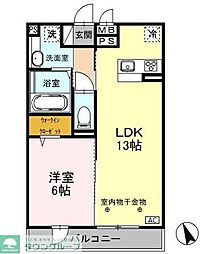 セジュール玉川 1SLDKの間取図画像