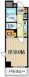 HF国分寺レジデンス 1Kの間取図画像