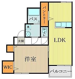ル・シエロC 1LDKの間取図画像