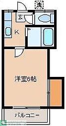 旭ヶ丘コーポ 1Kの間取図画像