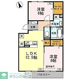 フォレスト・タツイ 2LDKの間取図画像
