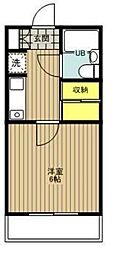 クレベール久米川 1Kの間取図画像