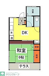 雅ハイツ 1DKの間取図画像
