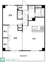 KTD・昭島 2LDKの間取図画像