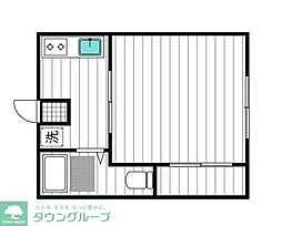シェルコーポ 1Kの間取図画像