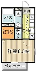 YOU 1Kの間取図画像