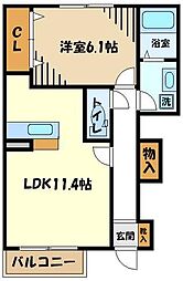 e-フォレスト 1LDKの間取図画像