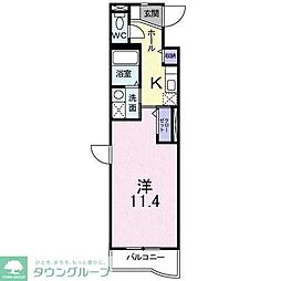 ドゥーメゾン 1Kの間取図画像
