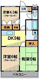 ブライトリーパレス 3DKの間取図画像