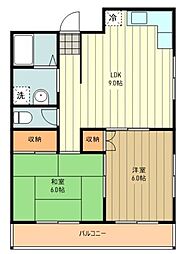 インペリアルハイツ 2DKの間取図画像