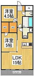 テルプシコレ東村山 2LDKの間取図画像