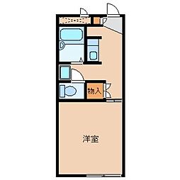 レオパレスグレイス 1Kの間取図画像