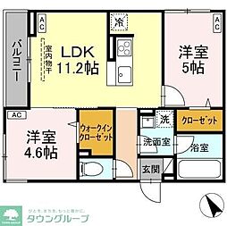 Asset-Court元横山町 2LDKの間取図画像