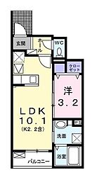 オリーブ 1LDKの間取図画像