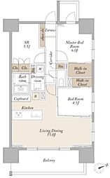 東京メトロ丸ノ内線 新宿御苑前駅 徒歩6分の賃貸マンション 3階2SLDKの間取り