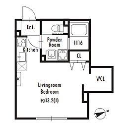 都営新宿線 曙橋駅 徒歩5分の賃貸マンション 3階ワンルームの間取り