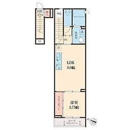 東京メトロ丸ノ内線 茗荷谷駅 徒歩6分の賃貸アパート 2階1LDKの間取り