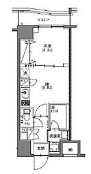 東京メトロ丸ノ内線 新宿御苑前駅 徒歩5分の賃貸マンション 12階1DKの間取り
