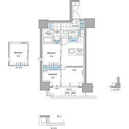 東京メトロ丸ノ内線 本郷三丁目駅 徒歩6分の賃貸マンション 2階2LDKの間取り