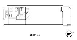 東京メトロ千代田線 乃木坂駅 徒歩9分の賃貸マンション 3階ワンルームの間取り