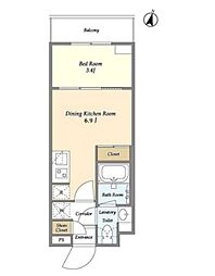 東京メトロ有楽町線 飯田橋駅 徒歩6分の賃貸マンション 1階1DKの間取り