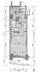 東京メトロ丸ノ内線 赤坂見附駅 徒歩4分の賃貸マンション 4階1Kの間取り