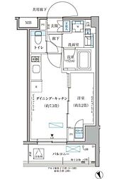 都営大江戸線 本郷三丁目駅 徒歩7分の賃貸マンション 4階1DKの間取り