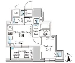 東京メトロ丸ノ内線 淡路町駅 徒歩4分の賃貸マンション 10階1DKの間取り