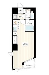 東京メトロ副都心線 新宿三丁目駅 徒歩2分の賃貸マンション 8階ワンルームの間取り