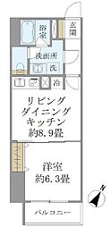 都営大江戸線 牛込神楽坂駅 徒歩3分の賃貸マンション 5階1LDKの間取り