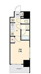 東京メトロ丸ノ内線 新宿三丁目駅 徒歩7分の賃貸マンション 6階1Kの間取り