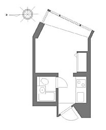 JR総武線 信濃町駅 徒歩2分の賃貸マンション 3階ワンルームの間取り