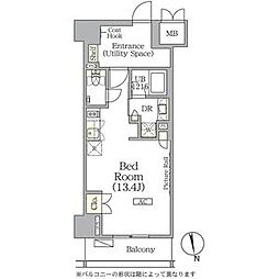 東京メトロ有楽町線 江戸川橋駅 徒歩8分の賃貸マンション 8階ワンルームの間取り