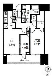 東京メトロ千代田線 赤坂駅 徒歩4分の賃貸マンション 17階1LDKの間取り
