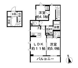東京メトロ有楽町線 江戸川橋駅 徒歩8分の賃貸マンション 2階2LDKの間取り