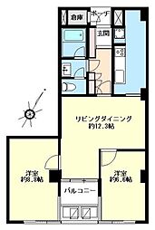 東京メトロ半蔵門線 半蔵門駅 徒歩3分の賃貸マンション 6階2LDKの間取り